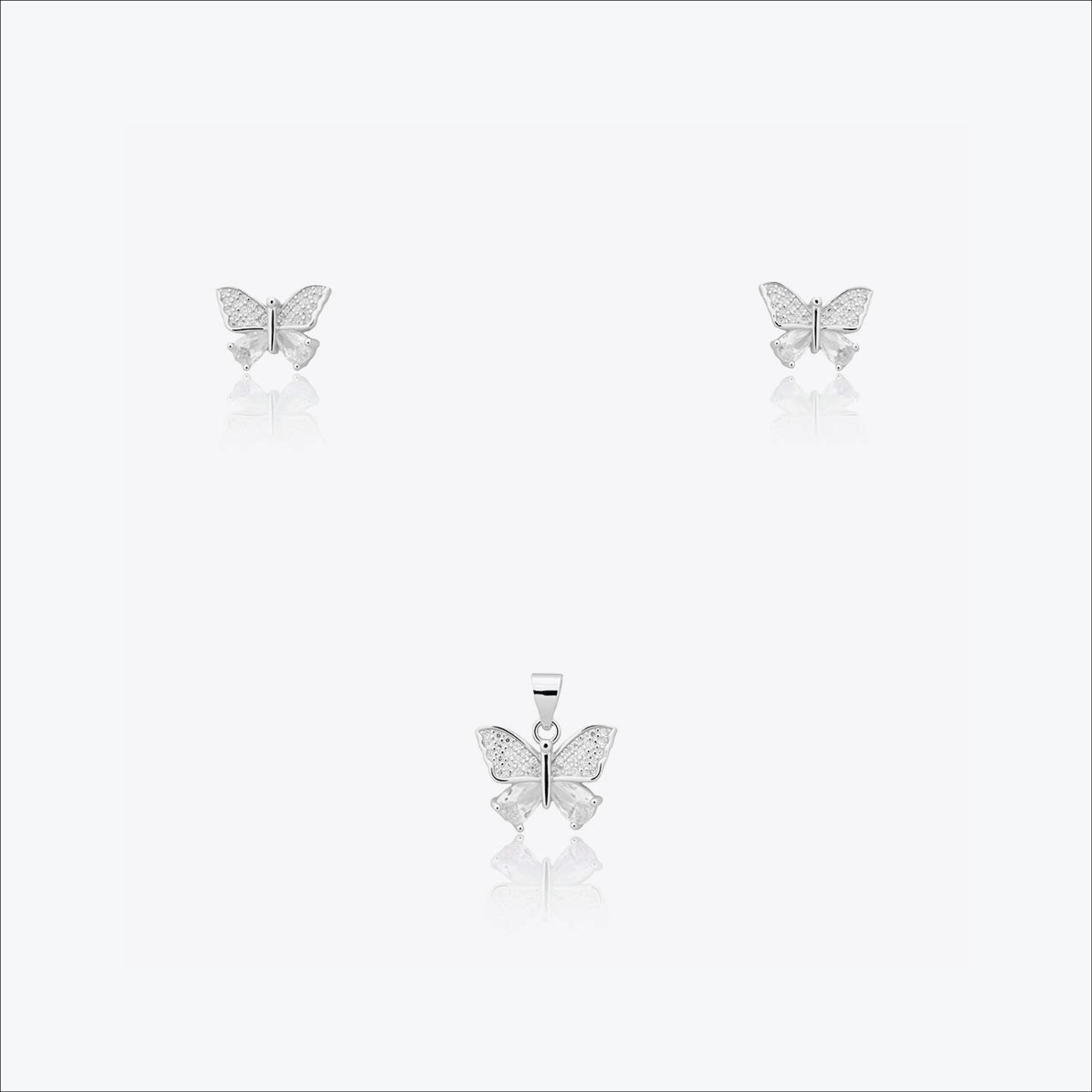Flora Flit Pendant – Sterling Silver with Delicate Sparkle