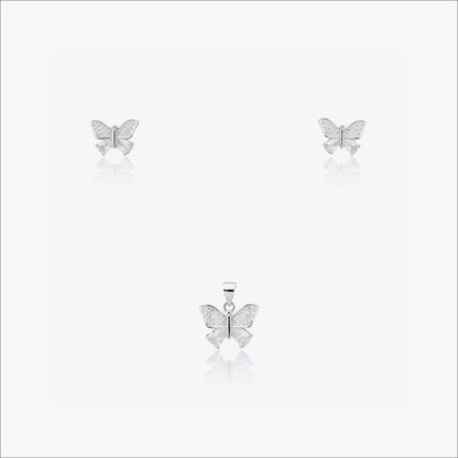Flora Flit Pendant – Sterling Silver with Delicate Sparkle