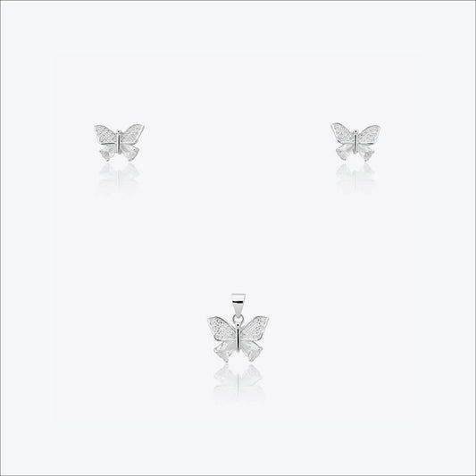 Flora Flit Pendant – Sterling Silver with Delicate Sparkle