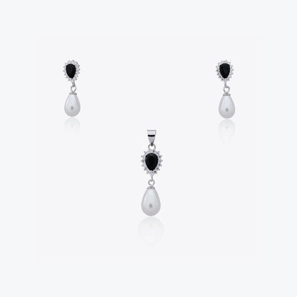  Midnight Pearl Pendant – Sterling Silver Grace