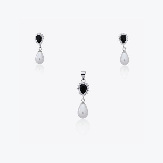  Midnight Pearl Pendant – Sterling Silver Grace