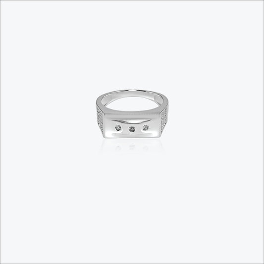 Trionyx Ring – Sterling Silver in Linear Elegance