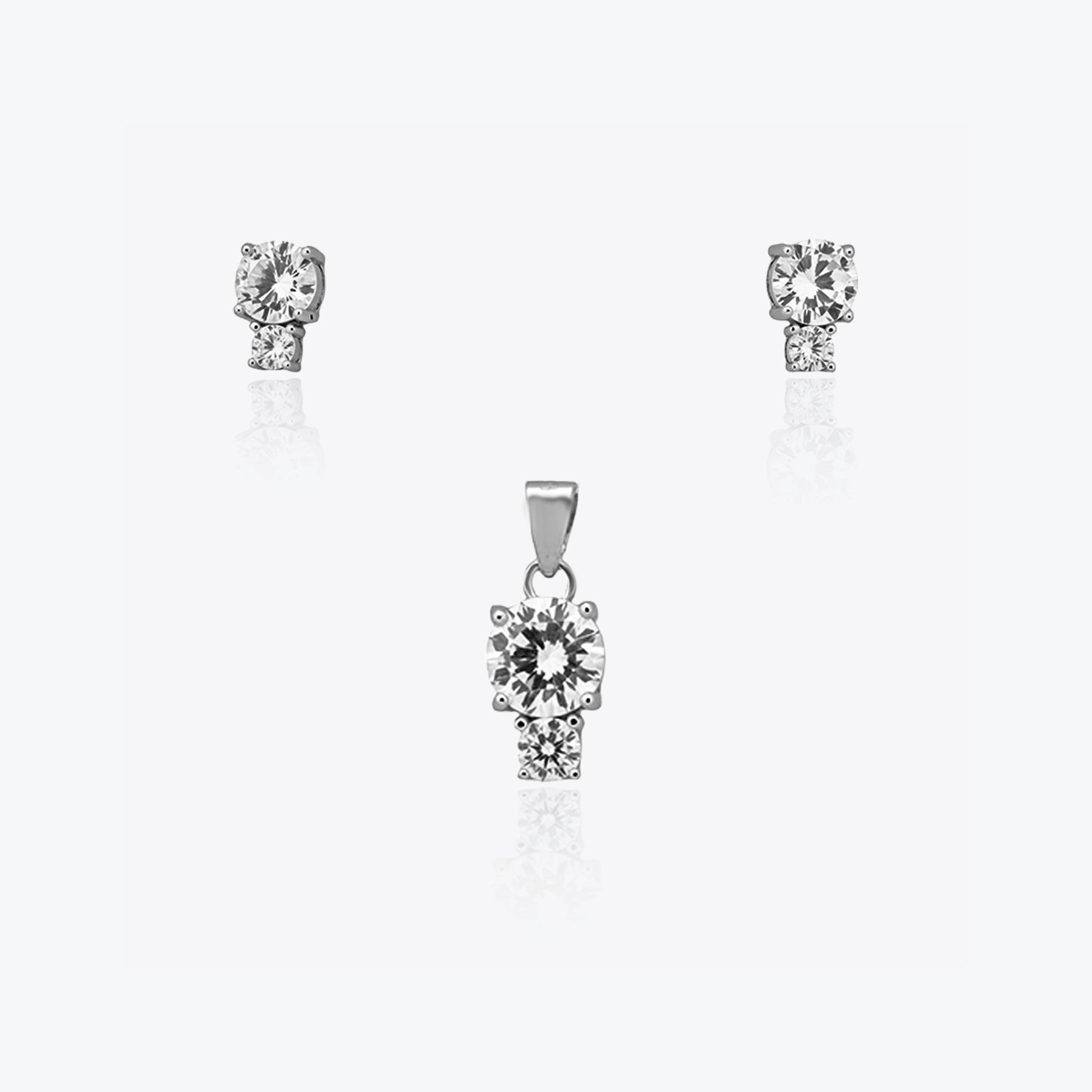 Azure Duo Pendant – Sterling Silver with Elegant Light