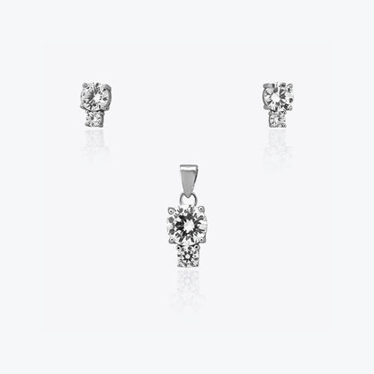 Azure Duo Pendant – Sterling Silver with Elegant Light