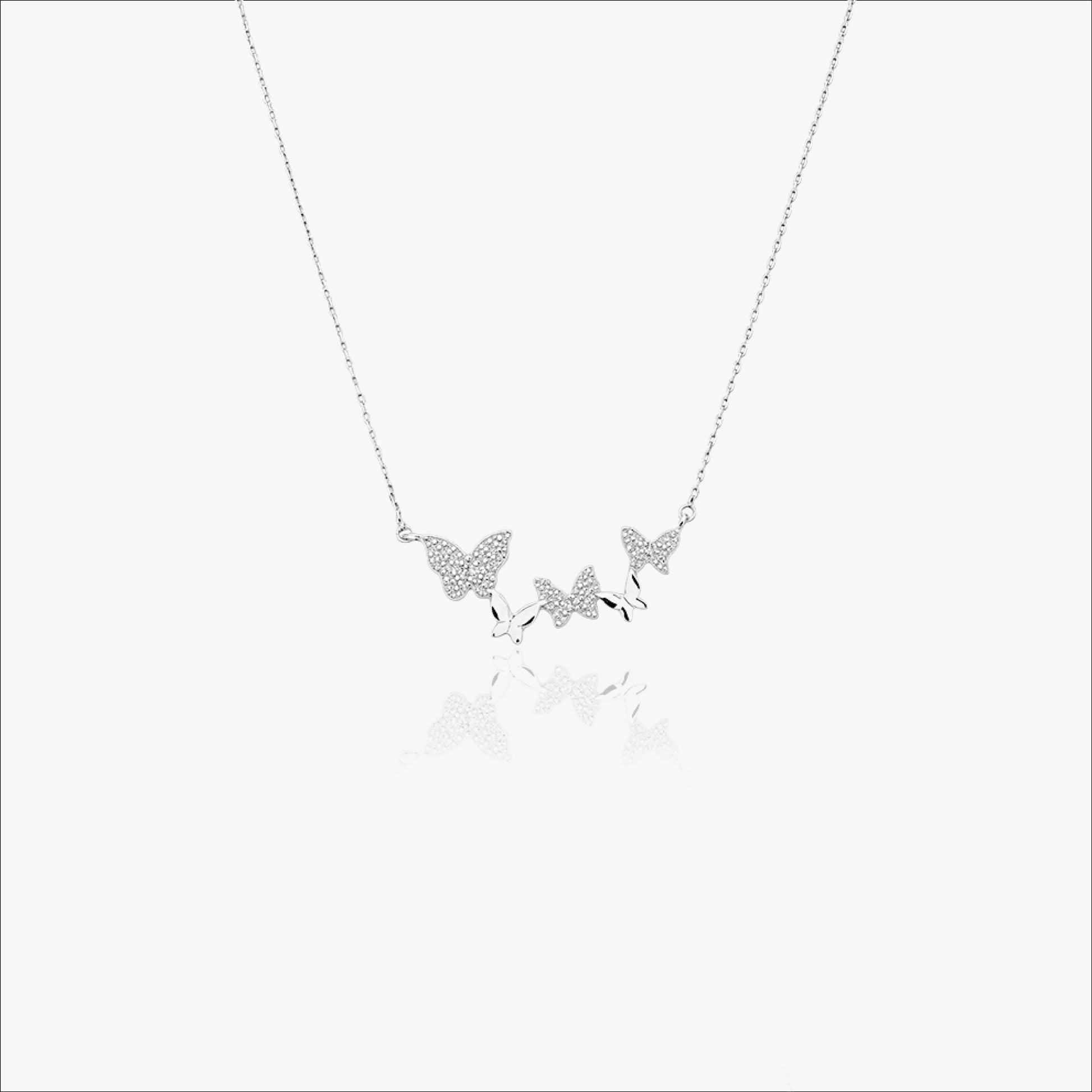 Papillia Pendant – Sterling Silver in Fluttered Grace