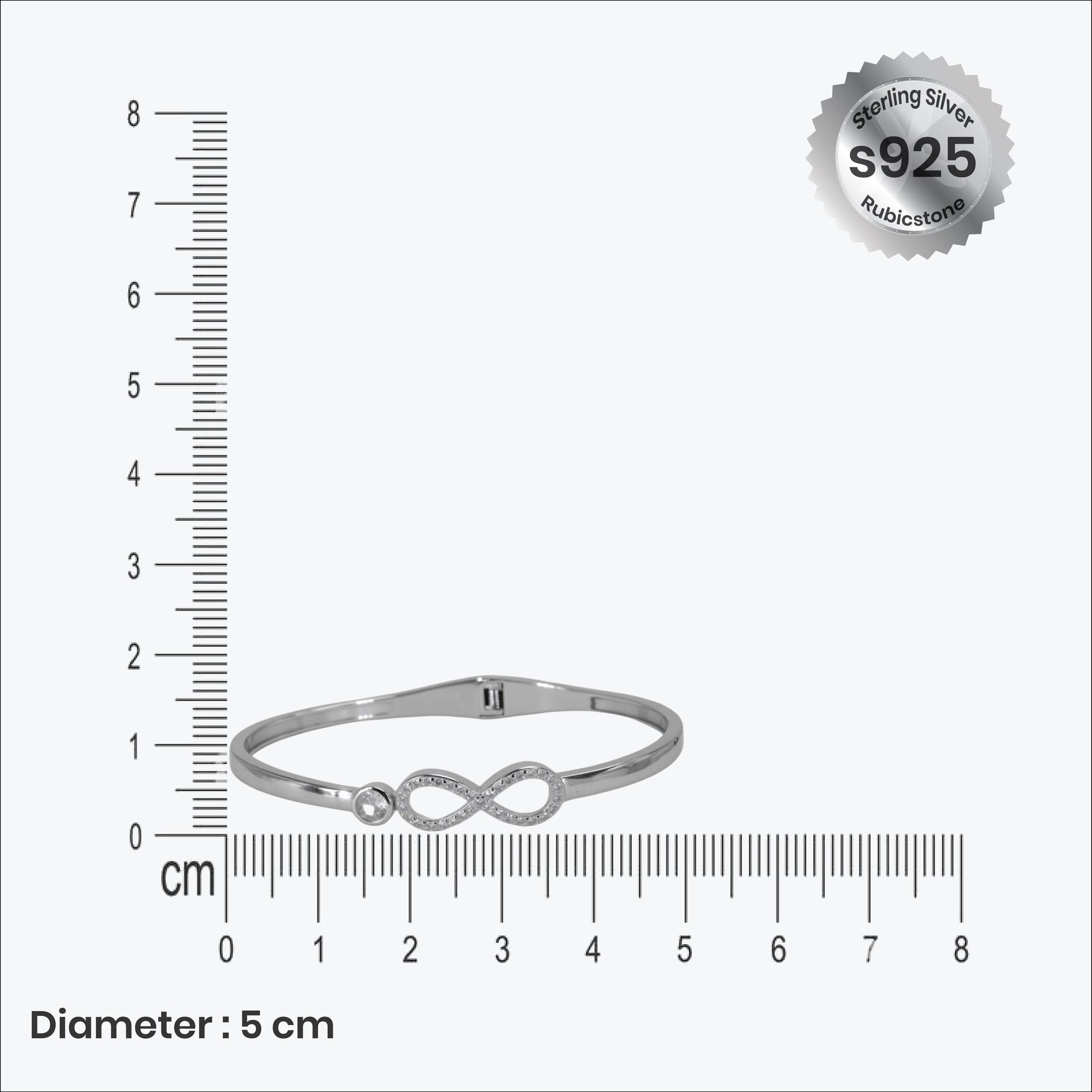 Infinity Bracelet – Sterling Silver with Brilliance