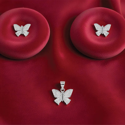 Flora Flit Pendant – Sterling Silver with Delicate Sparkle