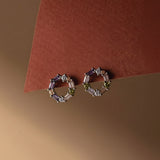 Colourful gemstone earrings