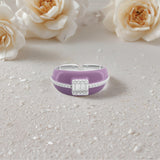 Purple Celestia Ring in silver