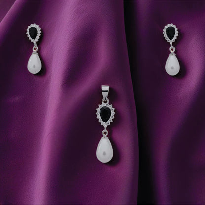  Midnight Pearl Pendant – Sterling Silver Grace