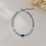 Silver Black Centre stone Bracelet