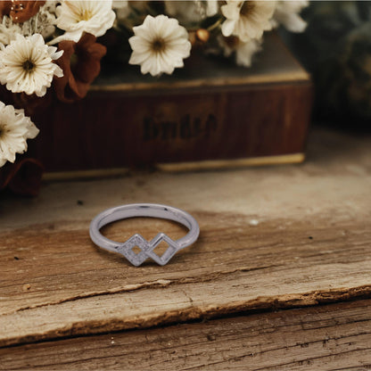 Diamond Duo Ring – A Sterling Silver Balance of Sparkle & Shine