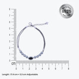 Silver Black Centre stone Bracelet