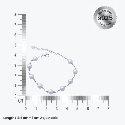 Pearl Embrace Bracelet – Sterling Silver with Timeless Romance