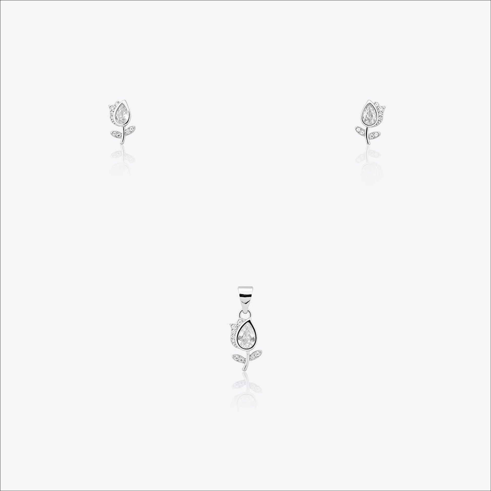Petal Dew Set – Sterling Silver in Blooming Grace