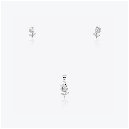 Petal Dew Set – Sterling Silver in Blooming Grace