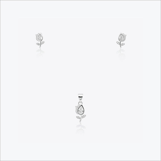 Petal Dew Set – Sterling Silver in Blooming Grace