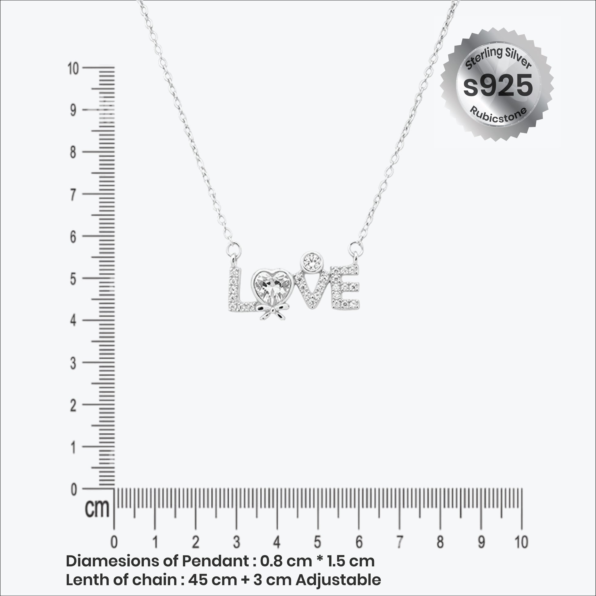 Sterling silver Eira Love Pendant
