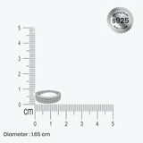 Diamonds row Women`s ring in silver