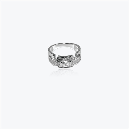 Sterling silver Solvyn Crest Men`s Ring