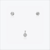 Lucent Core Pendant with earrings in silver