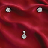 Lucent Core Pendant with earrings in silver