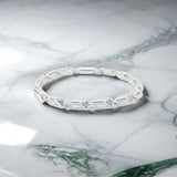 Silver Geometric Link Men`s Bracelet