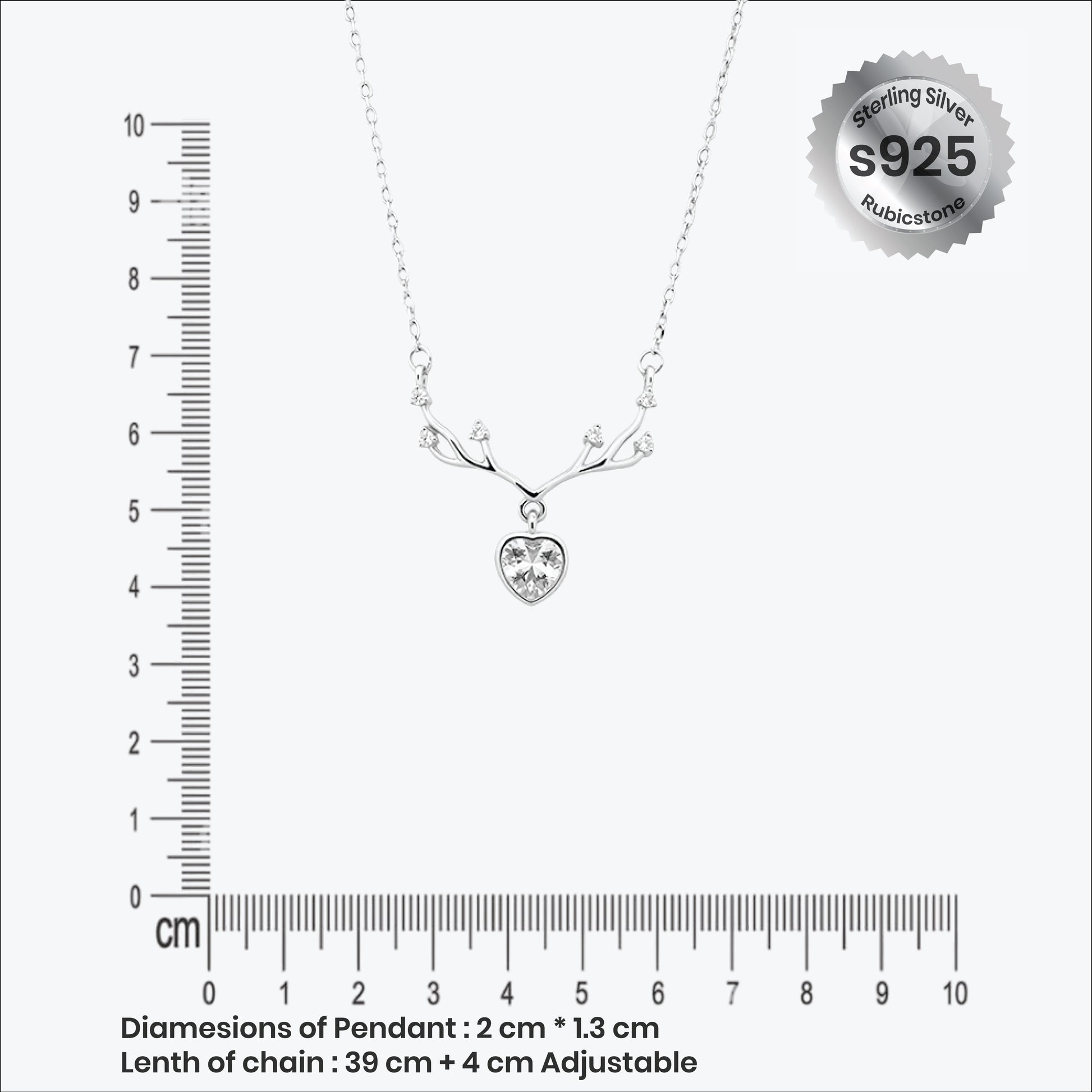 Velin Antler Pendant – Sterling Silver 