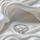 Sterling Silver Diamond Crest Ring