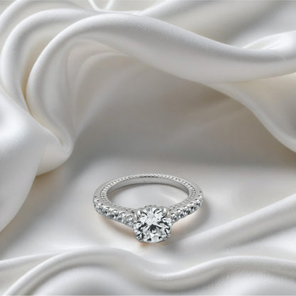 Celeste Solitaire Ring – Sterling Silver with Classic Sparkle