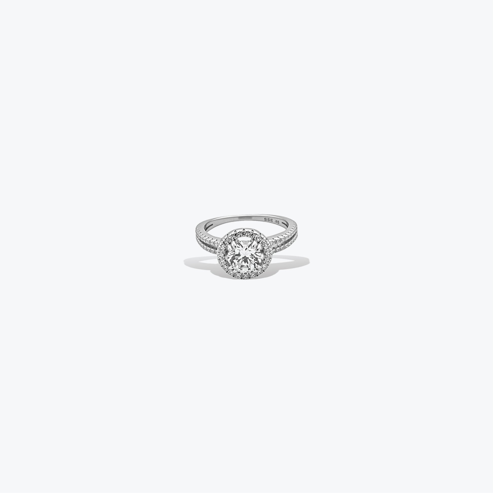 Halo Grace Ring – Sterling Silver with Brilliant Centerpiece