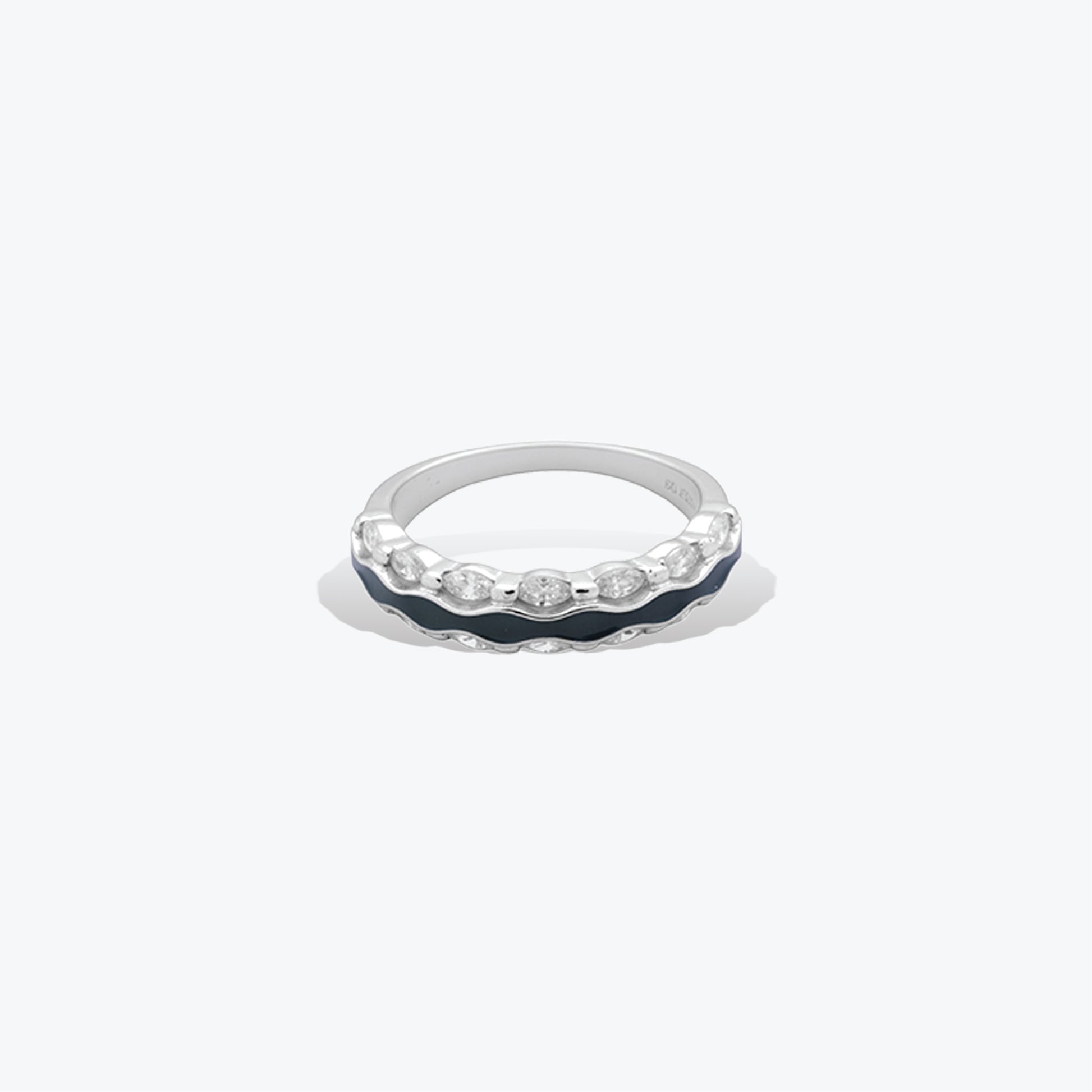 Oceanic Flow Ring– Sterling Silver with Waves