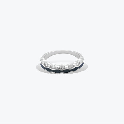 Oceanic Flow Ring– Sterling Silver with Waves