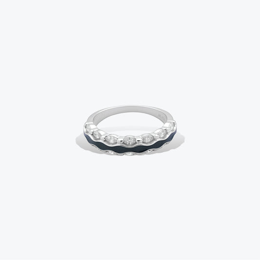 Oceanic Flow Ring– Sterling Silver with Waves