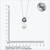 Pearl drop pendant with black triangle