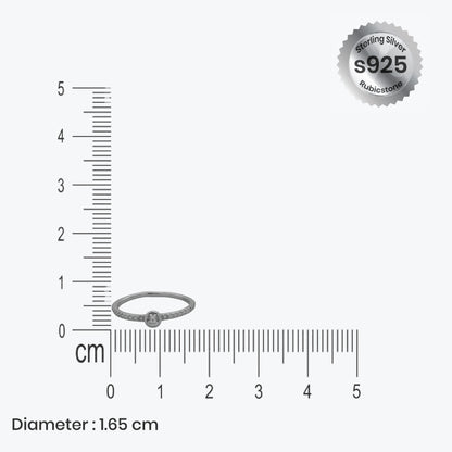 Lustrous Glow Ring – Sterling Silver with Sparkling Charm