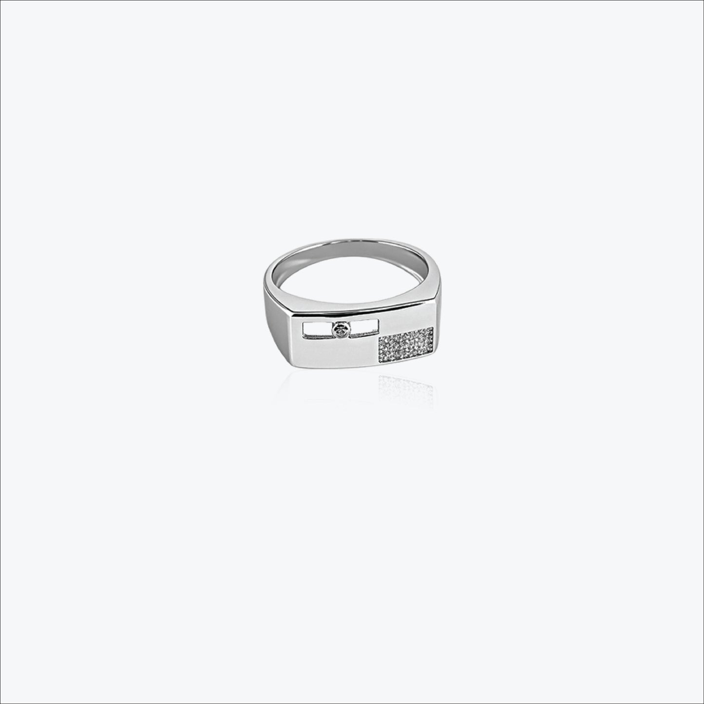 sterling silver stoneframe band men`s ring