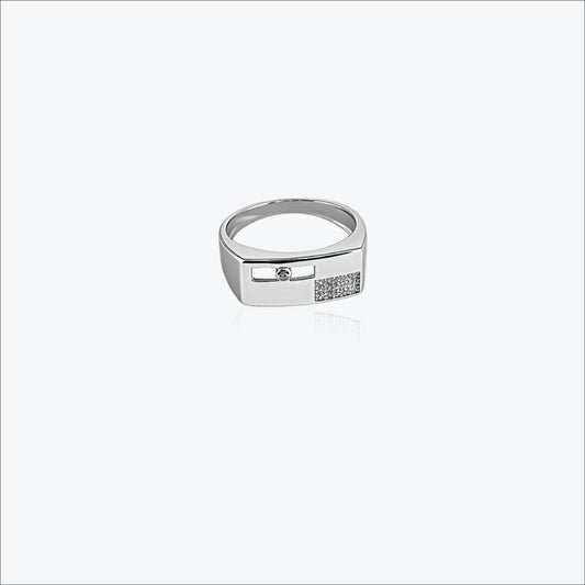 Sterling silver Stoneframe Band Men`s ring