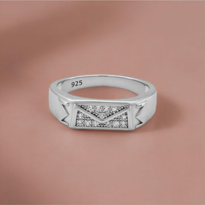 Sterling silver Vertex Crest Men’s Ring