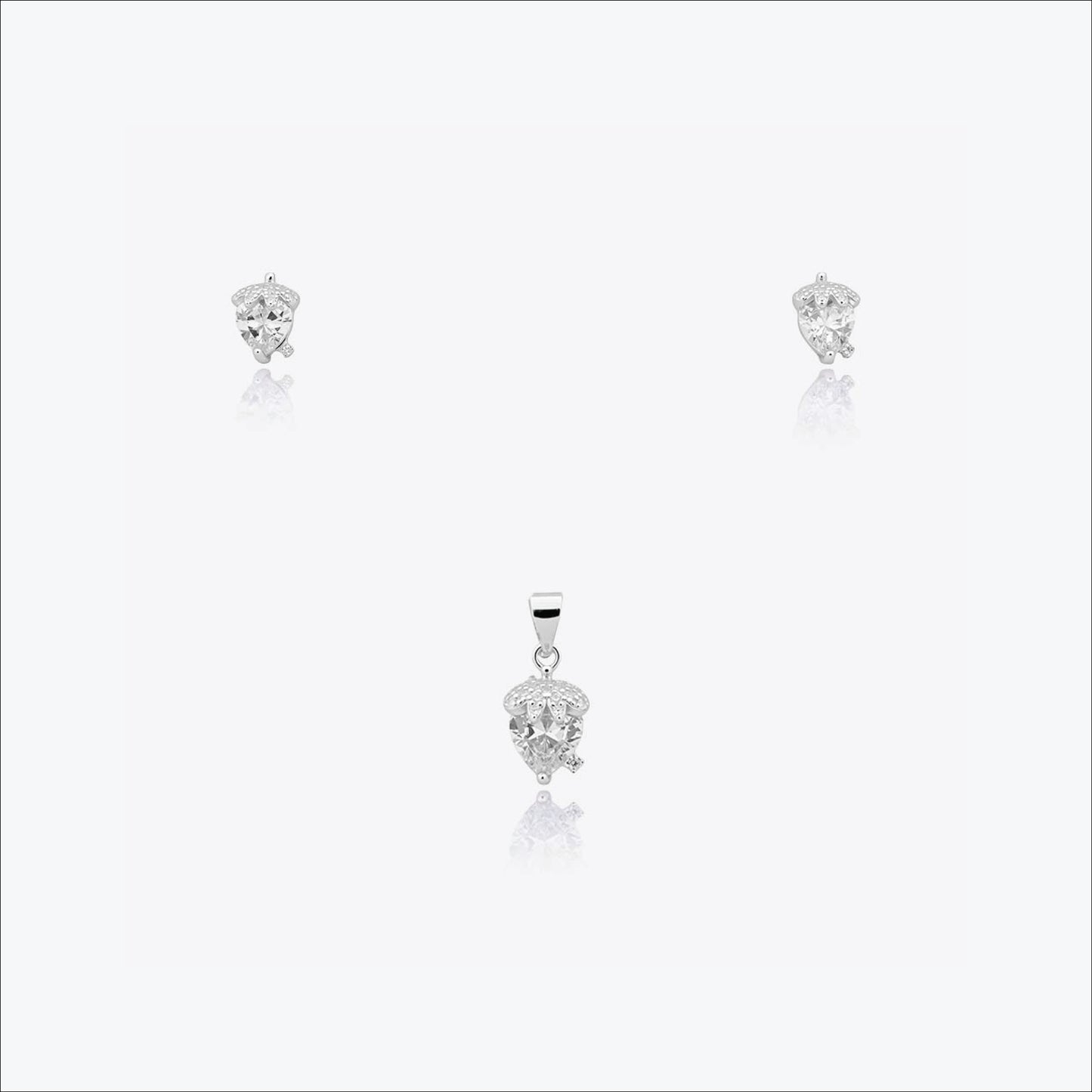 eira bloom set – sterling silver with soft sparkle