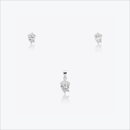 Eira Bloom Set – Sterling Silver with Soft Sparkle