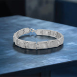 Silver Recta Link Men`s Bracelet
