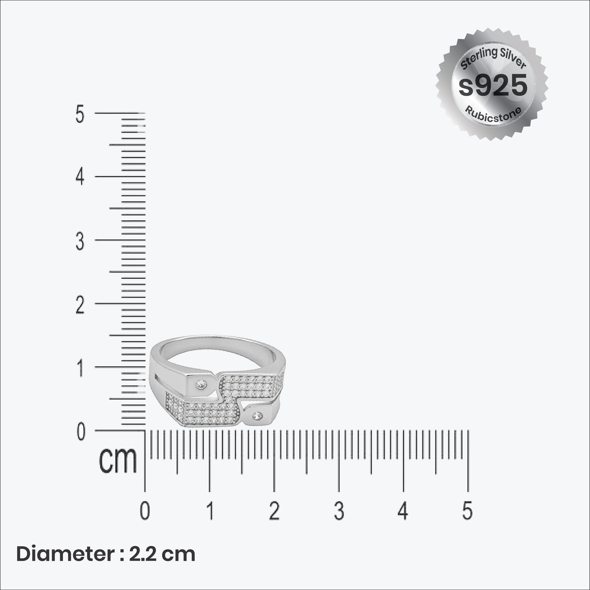 Nova Crest Men’s Ring – Sterling Silver Sleek look – Rubicstone