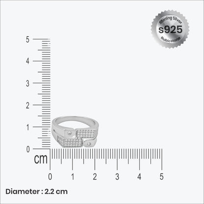 Nova Crest Men’s Ring – Sterling Silver Sleek look – Rubicstone