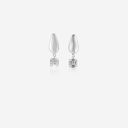 Arcline Drop Earring – Sterling Silver Contrast