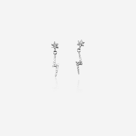 Voltline Beam Earring in Sterling Silver