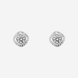 Cushioned Halo Studs in Silver