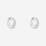 Oval shaped Women`s Earrings in silver