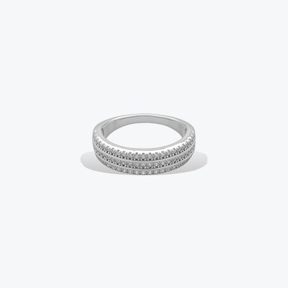 Triad Luxe Ring – Sterling Silver with Radiant Brilliance