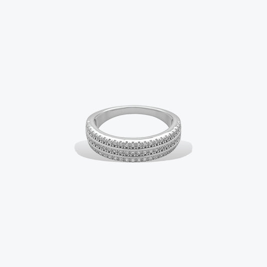 Triad Luxe Ring – Sterling Silver with Radiant Brilliance